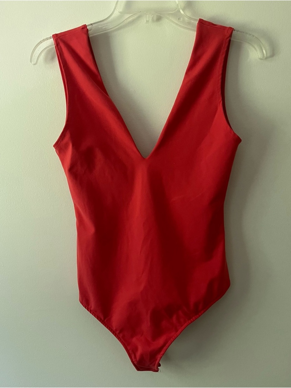 Free People Keep It Sleek Deep V Bodysuit Small Coral Smoothing Wide Strap - Picture 3 of 8